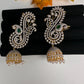 AD Color Stone Ear Cuffs Statement Earrings - Green