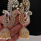 AD Color Stone Ear Cuffs Statement Earrings - Purple