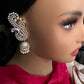 AD Color Stone Ear Cuffs Statement Earrings - Purple
