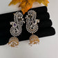 AD Color Stone Ear Cuffs Statement Earrings - Purple