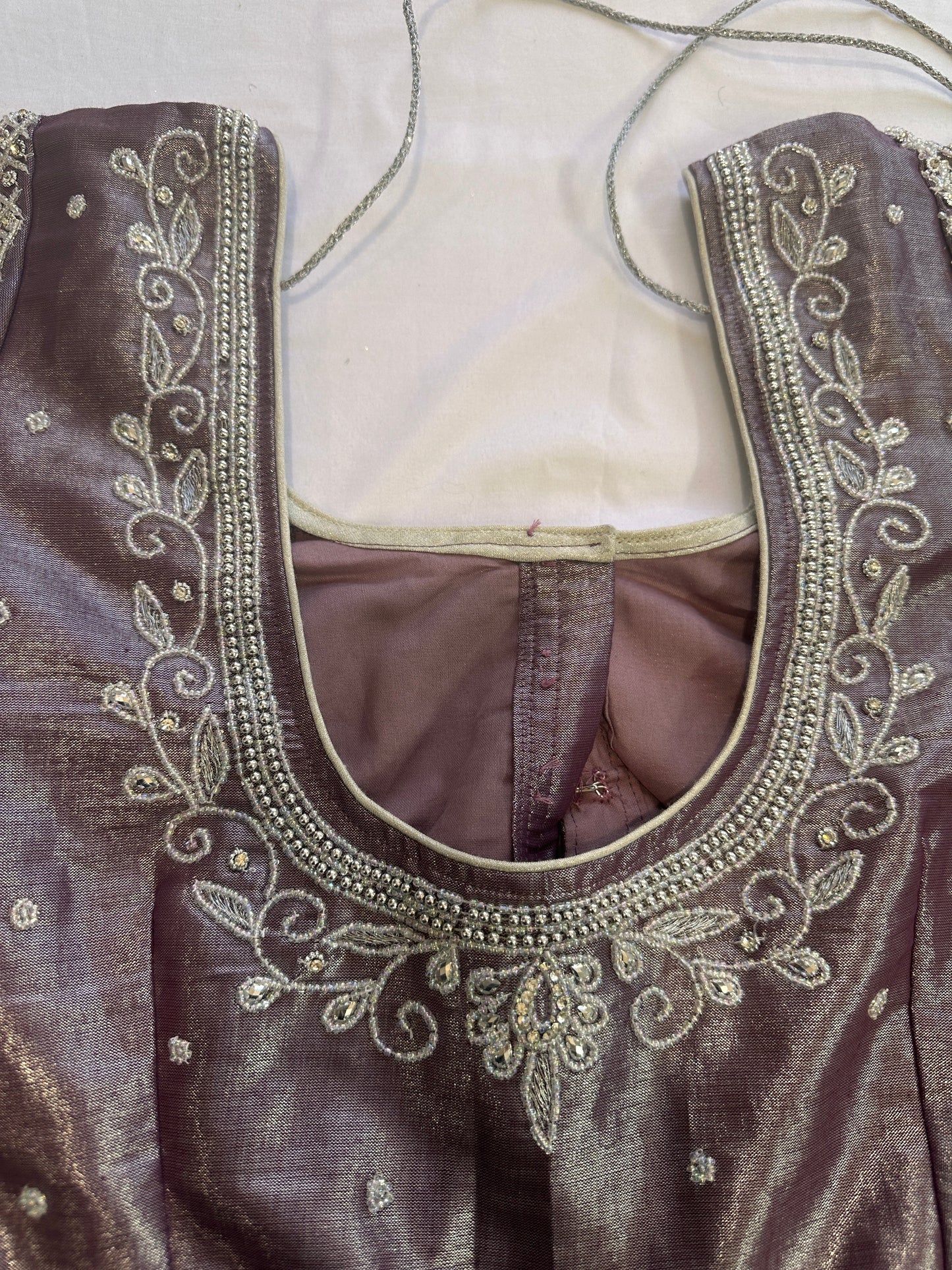 Purple Mauve Maggam work blouse