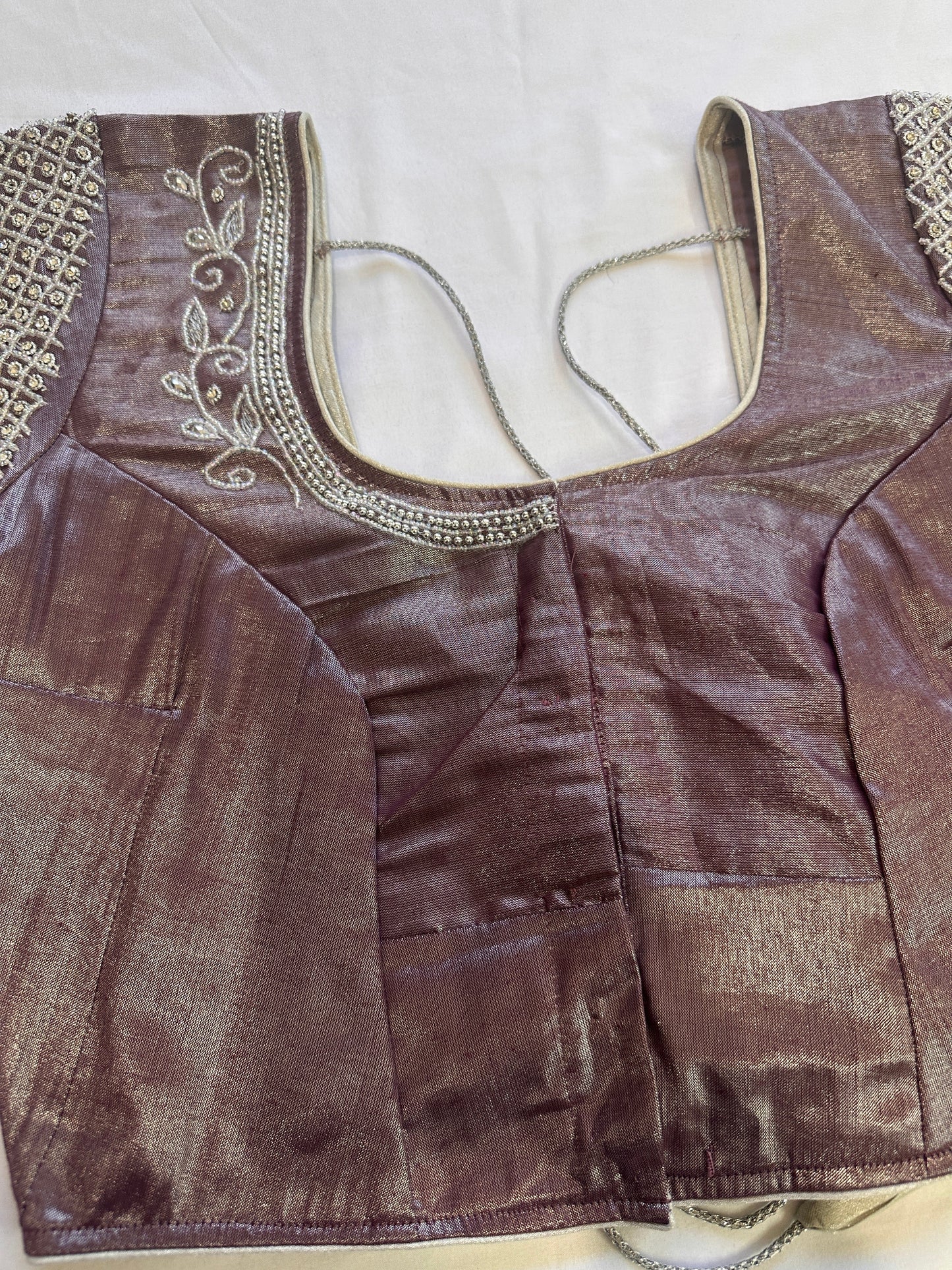 Purple Mauve Maggam work blouse