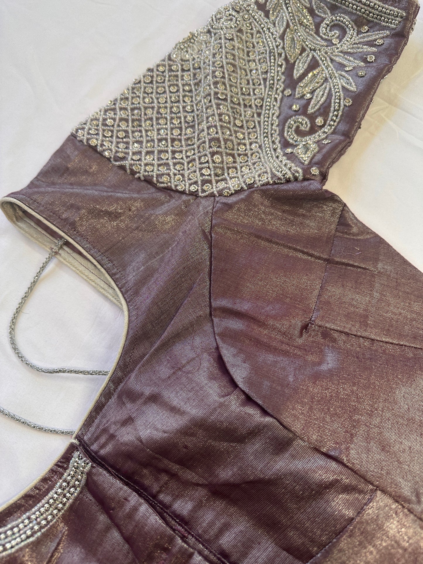 Purple Mauve Maggam work blouse