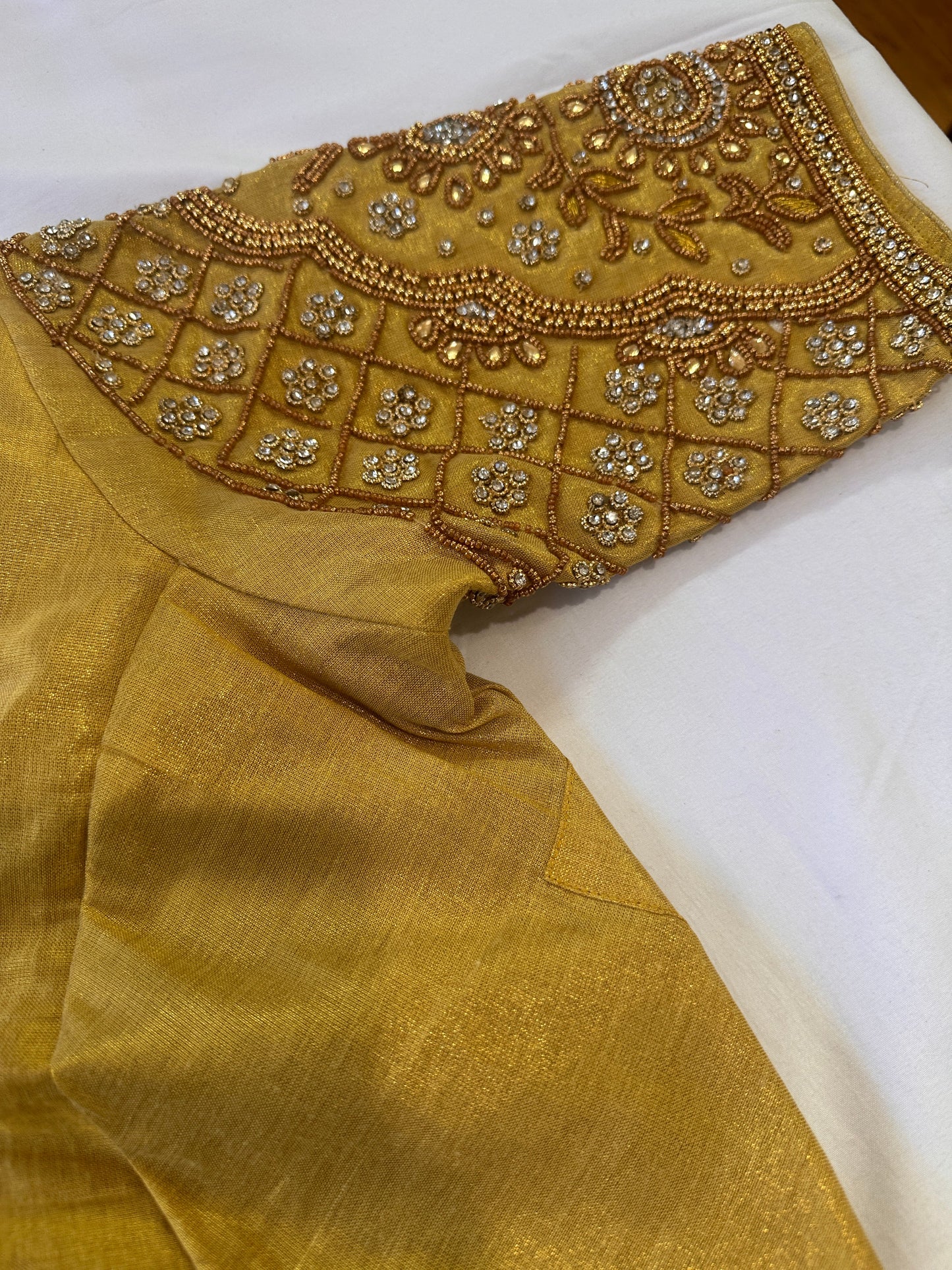 Golden Maggam work blouse