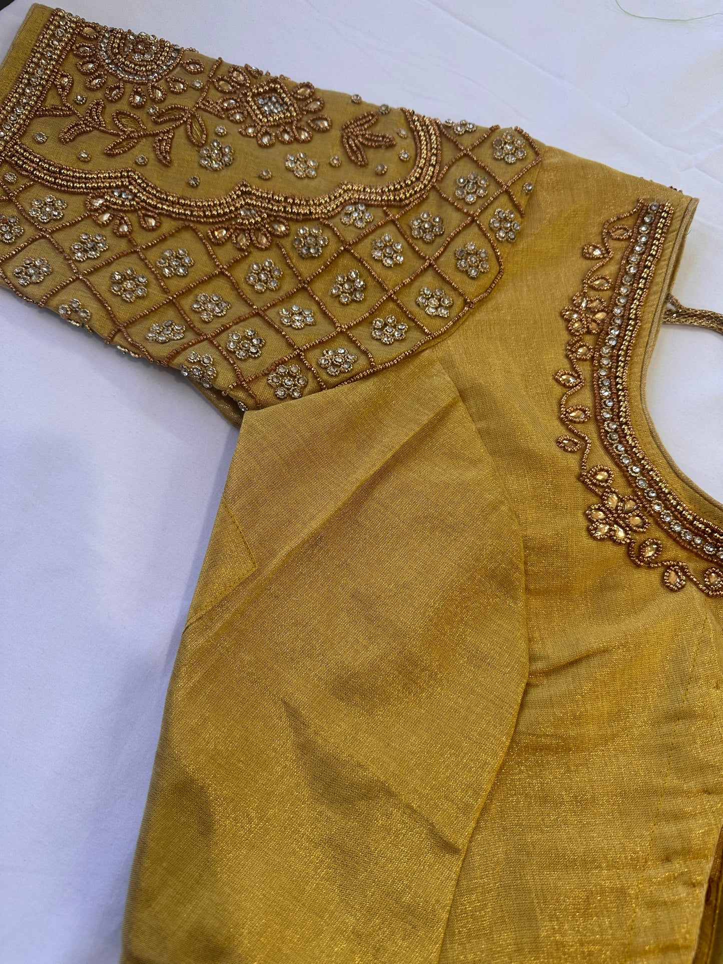 Golden Maggam work blouse