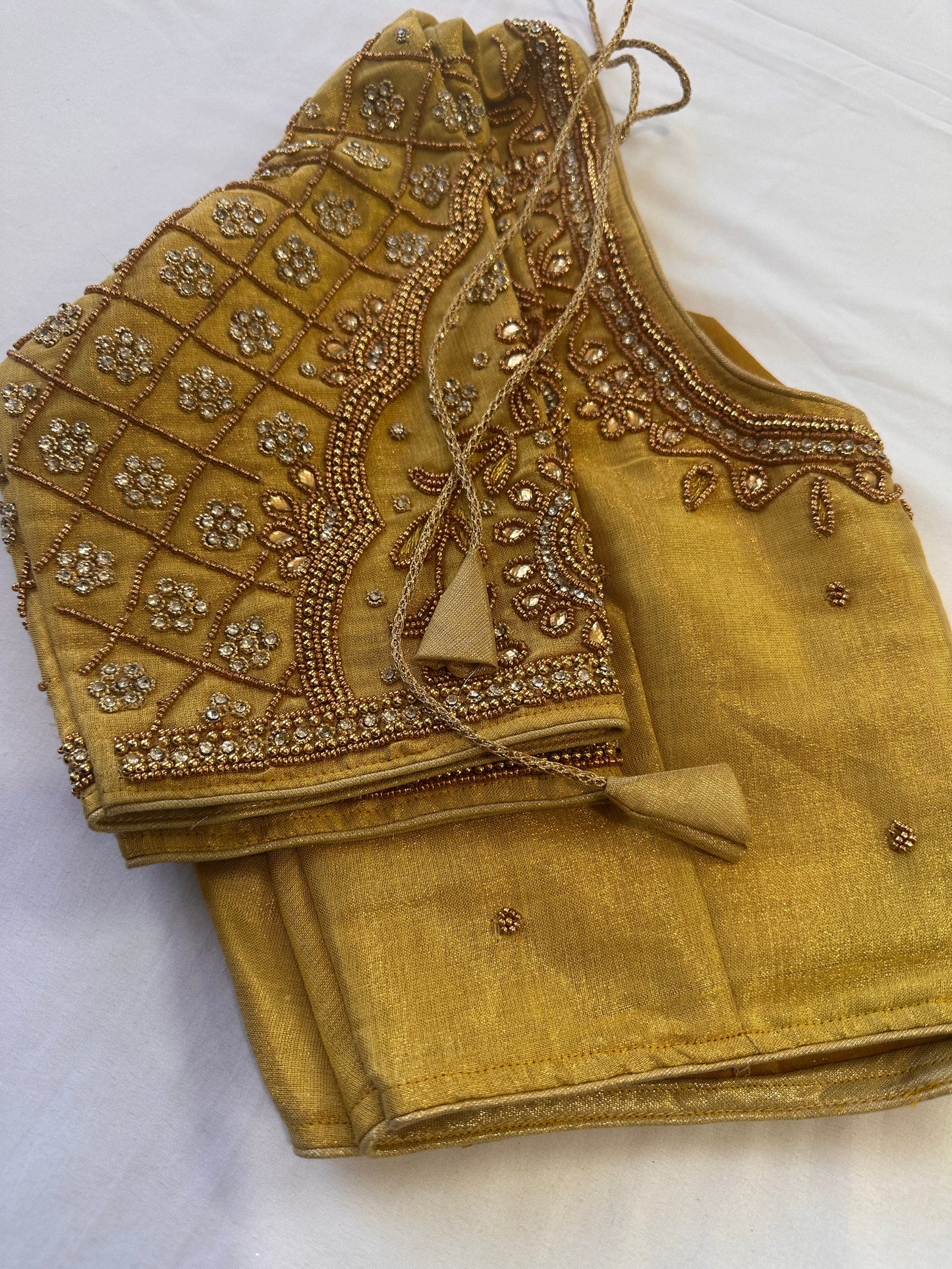 Golden Maggam work blouse