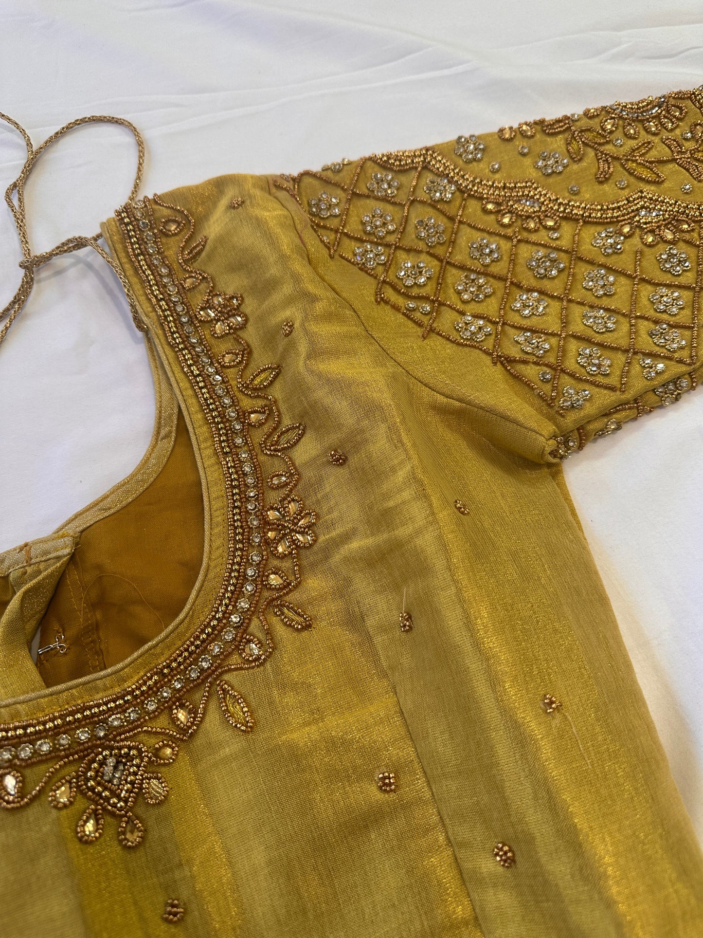 Golden Maggam work blouse