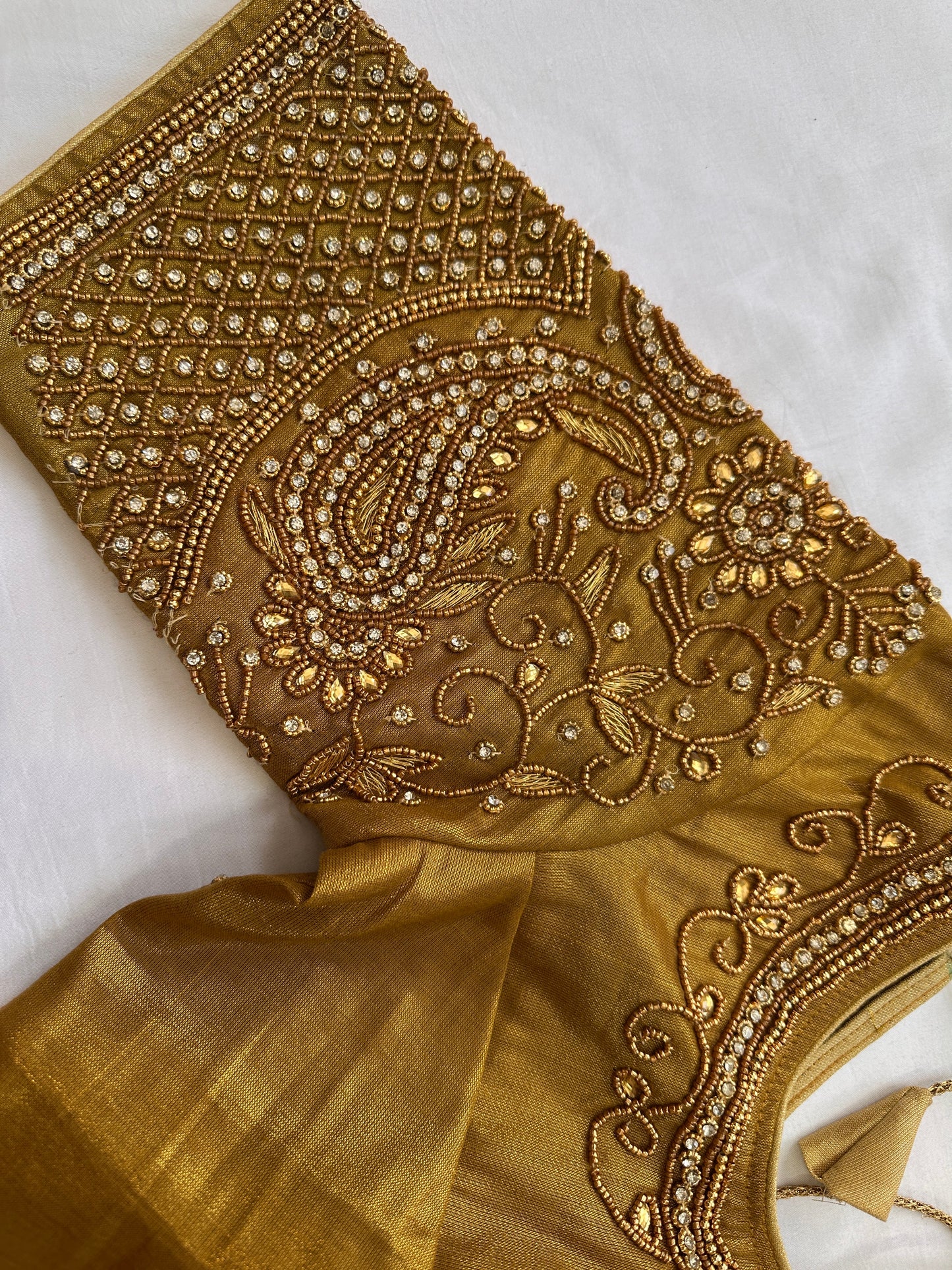 Golden Maggam work blouse