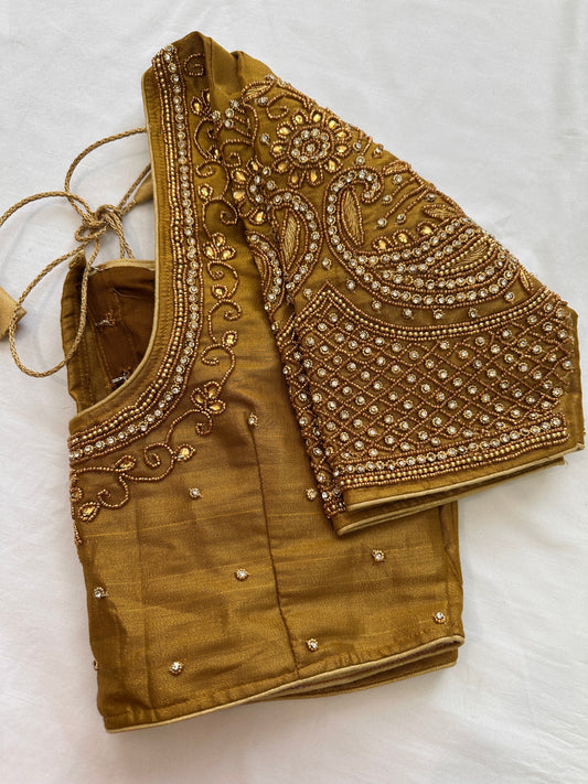 Golden Maggam work blouse