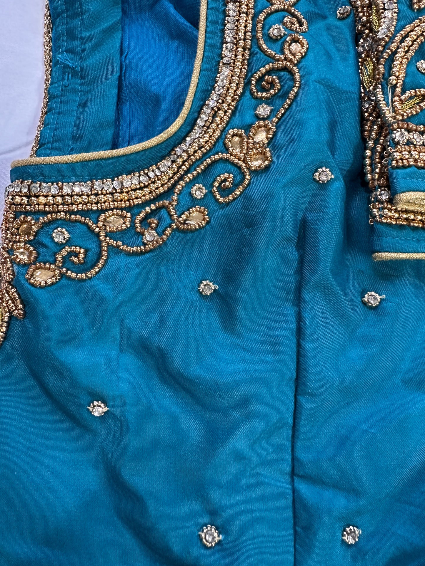 Teal Blue Maggam work blouse