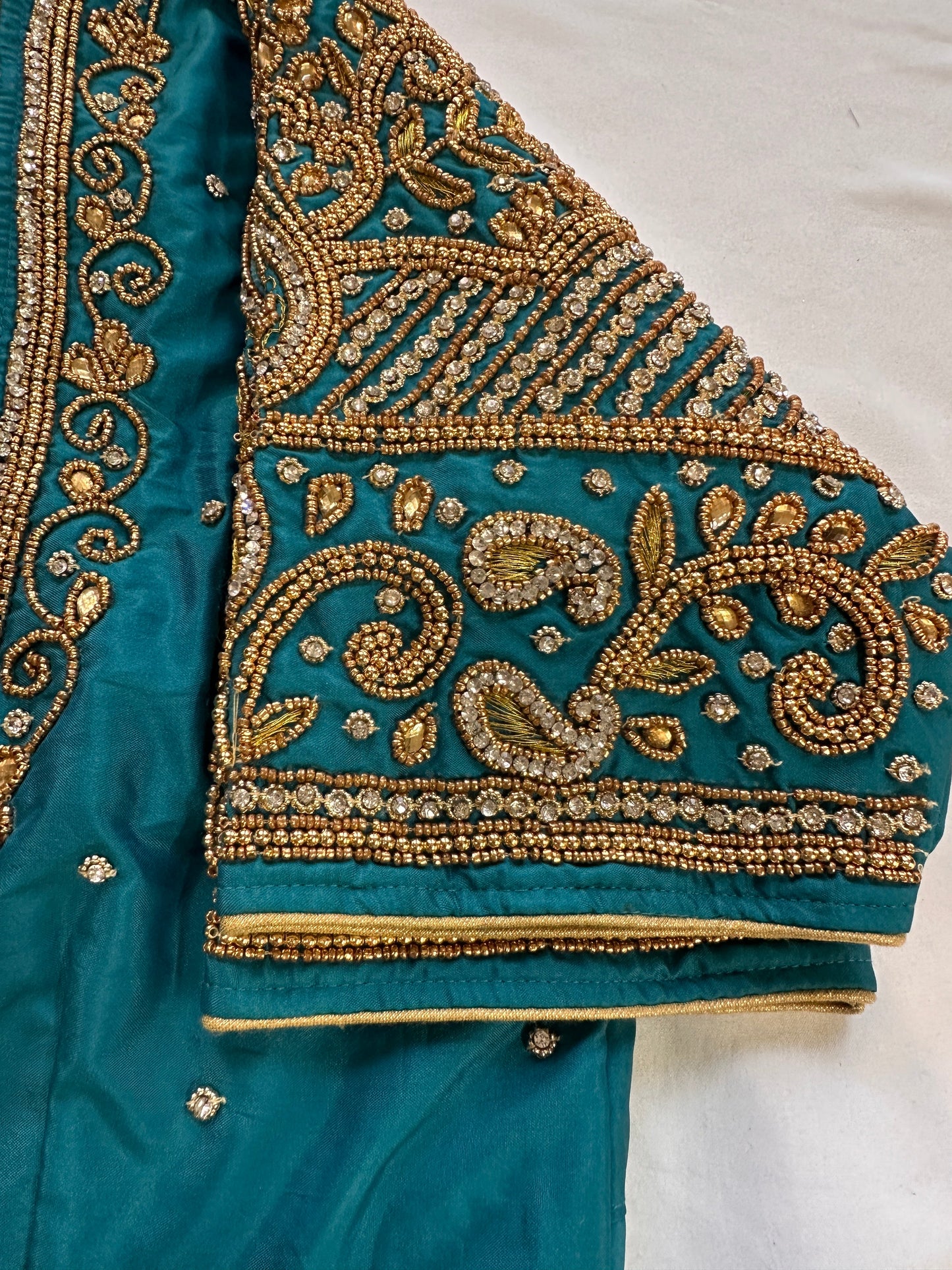 Teal Blue Maggam work blouse