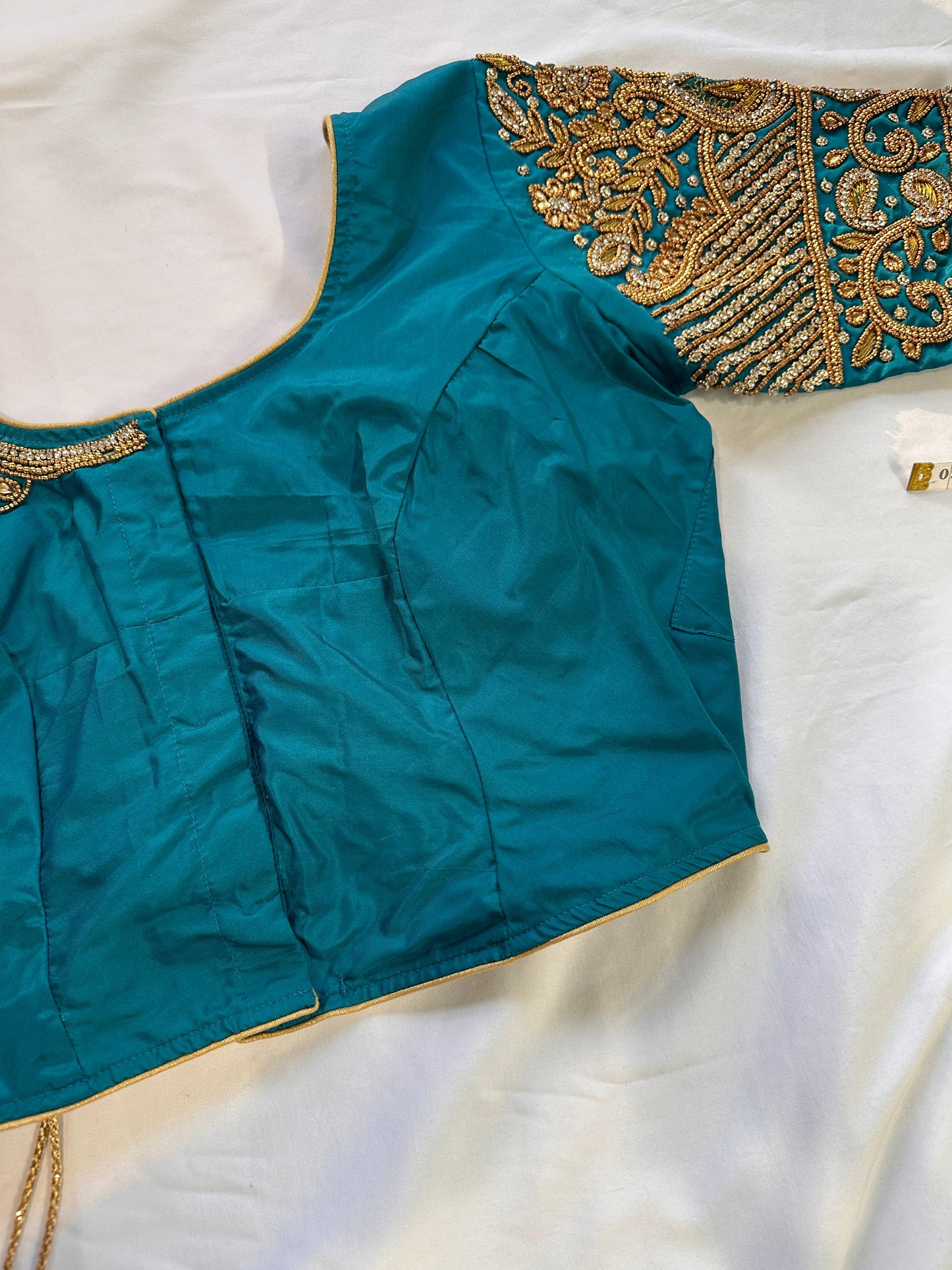Teal Blue Maggam work blouse