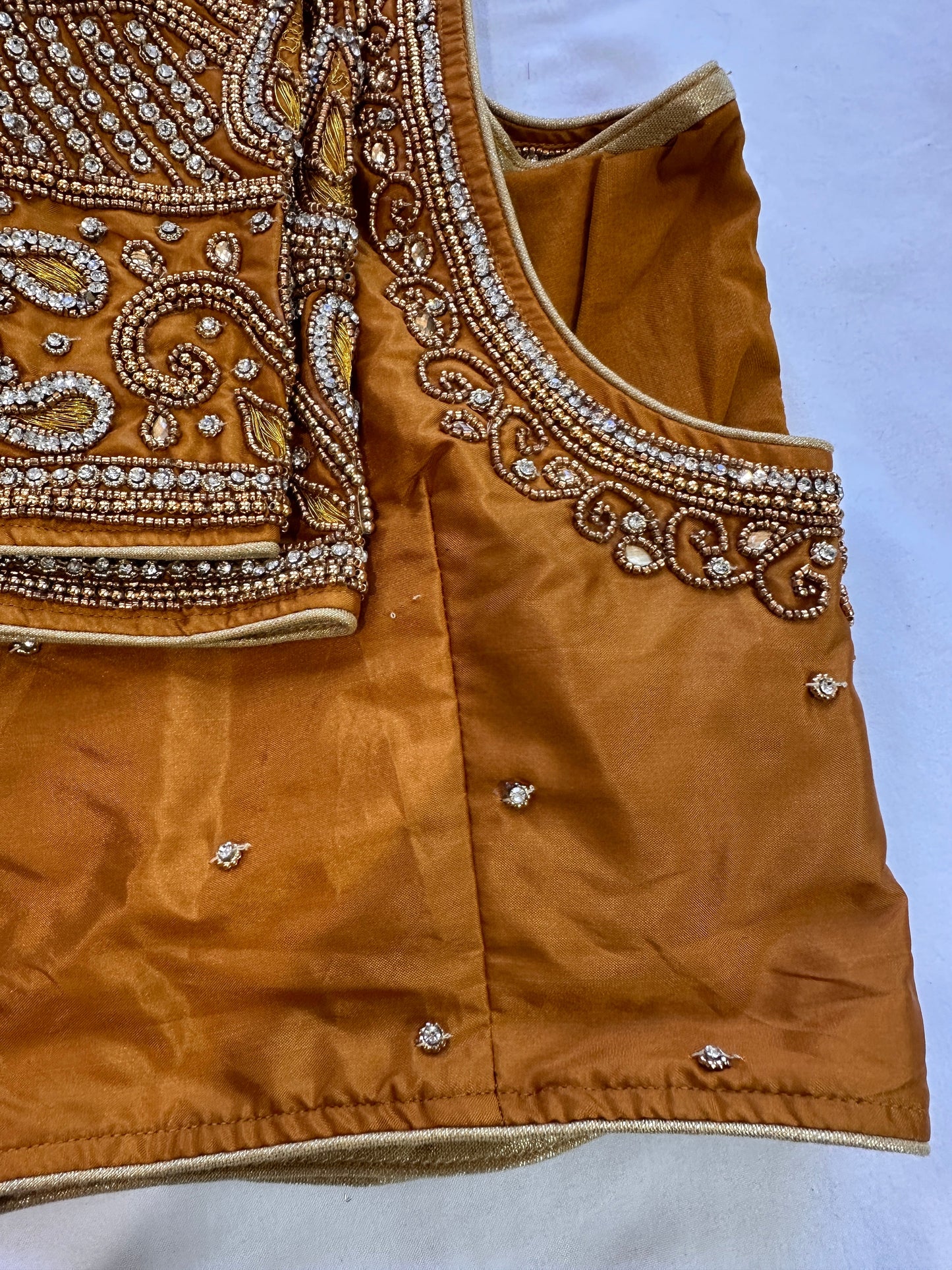 Brown Maggam work blouse