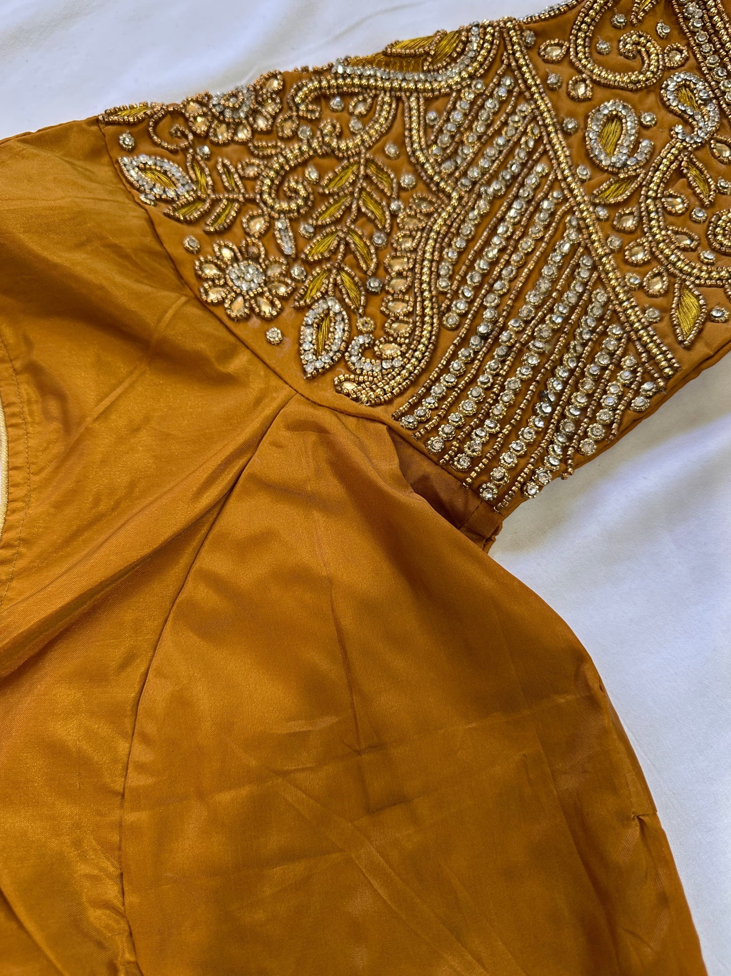 Brown Maggam work blouse