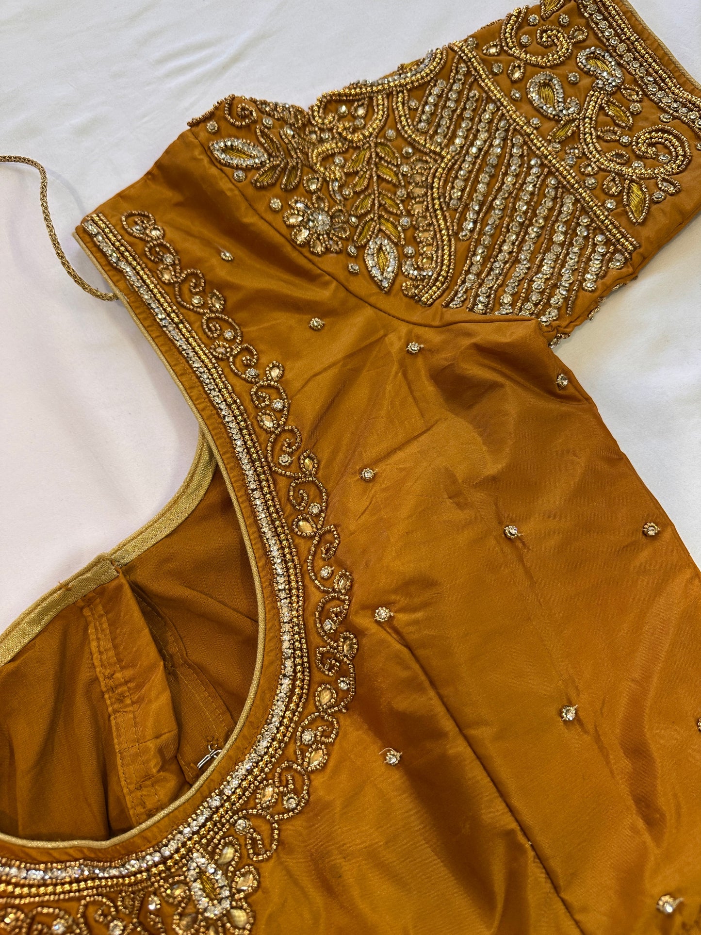 Brown Maggam work blouse