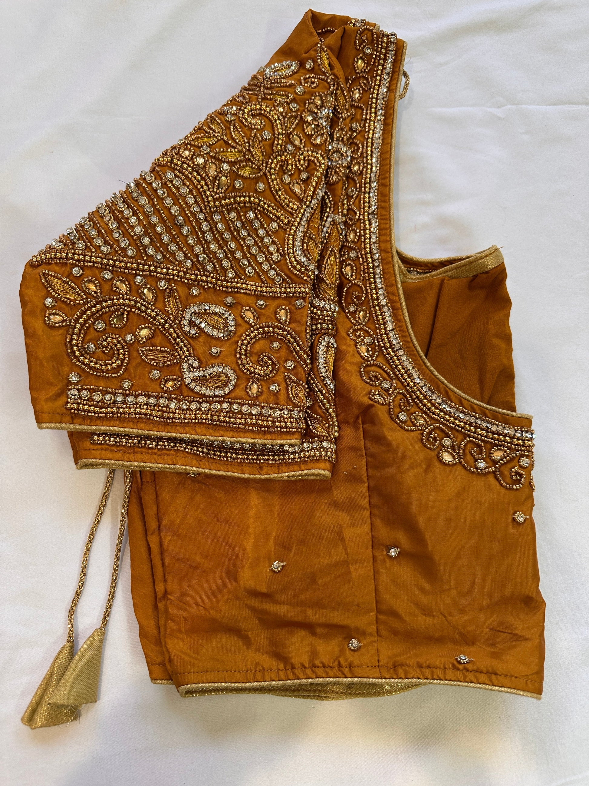 Brown Maggam work blouse