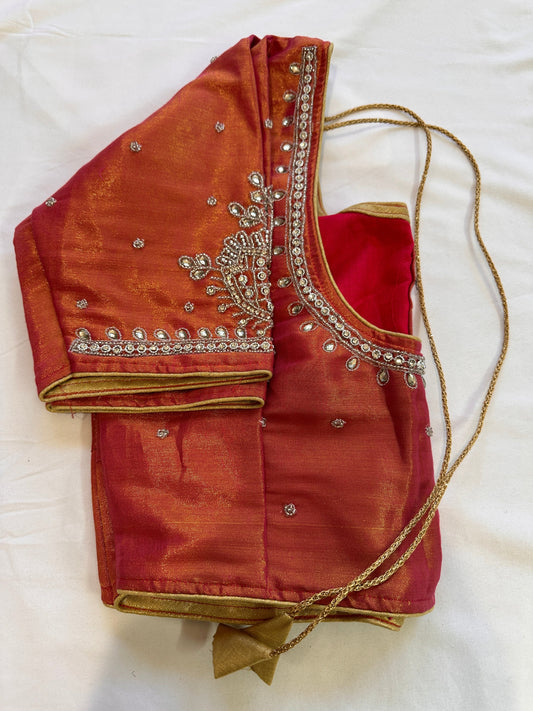 Pink Maggam work blouse