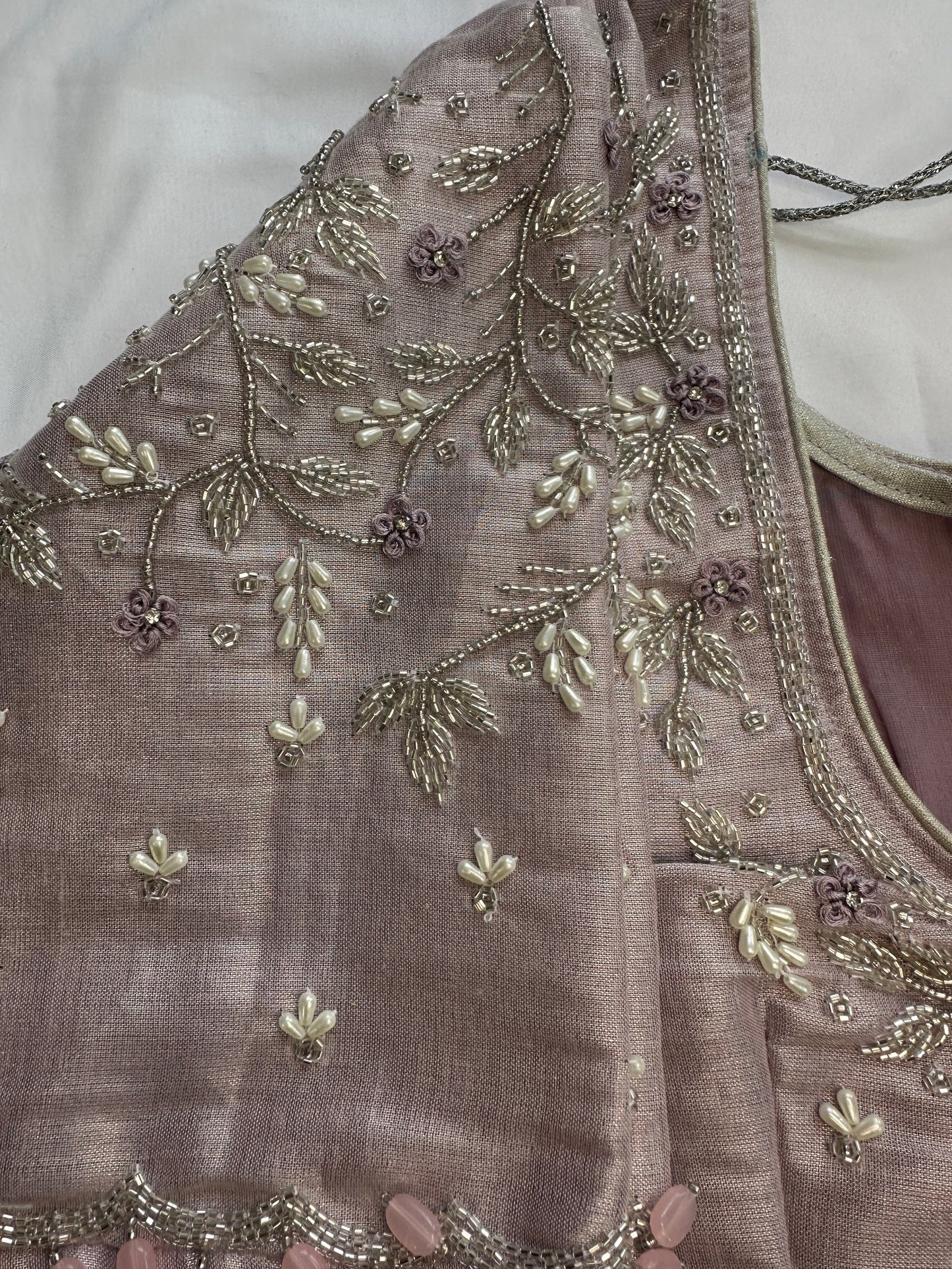 Lavender Aari work blouse