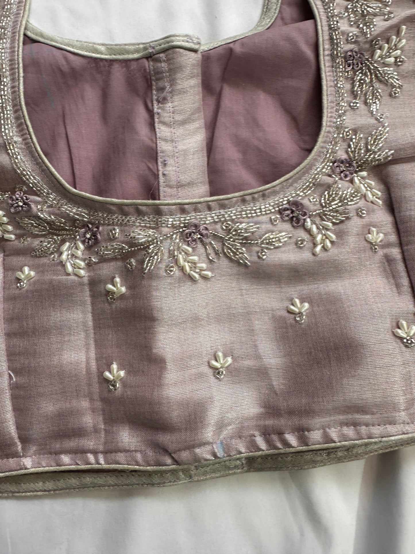 Lavender Aari work blouse