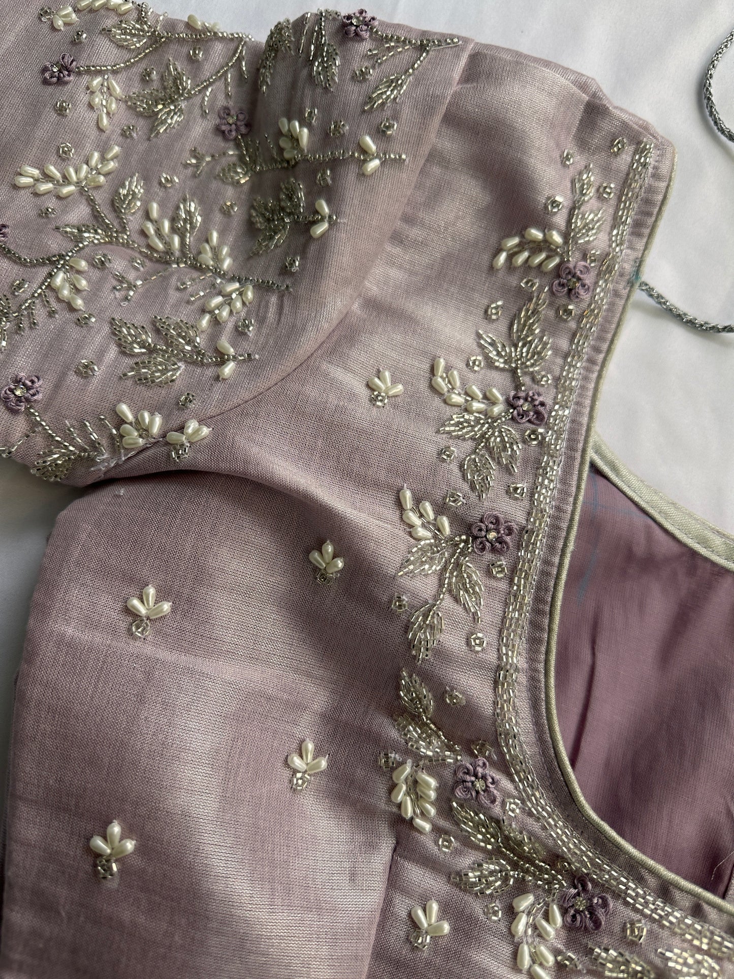 Lavender Aari work blouse