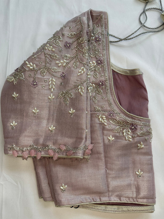 Lavender Aari work blouse