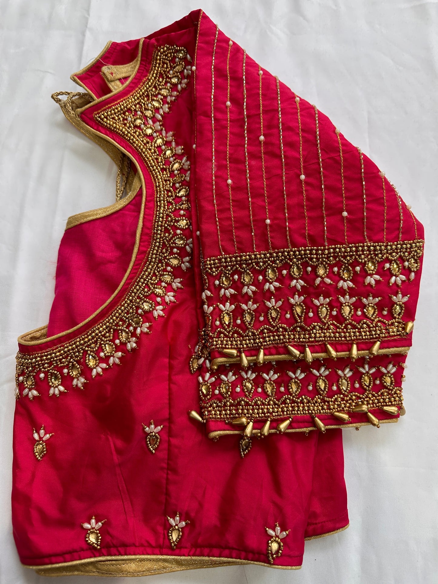 Pink Maggam work blouse