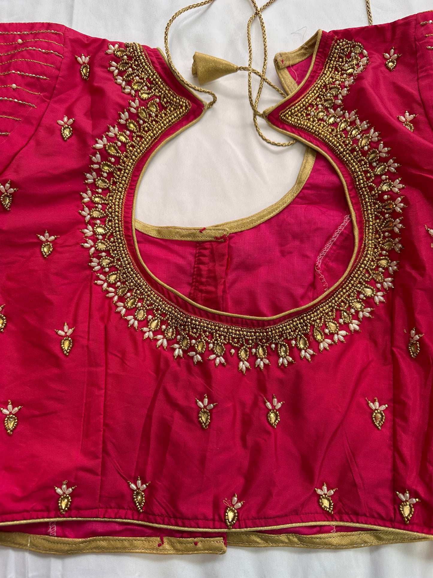 Pink Maggam work blouse