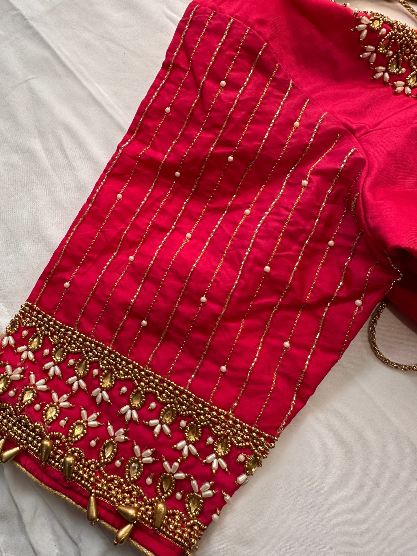 Pink Maggam work blouse