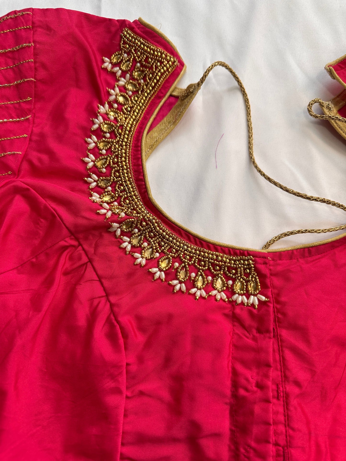 Pink Maggam work blouse