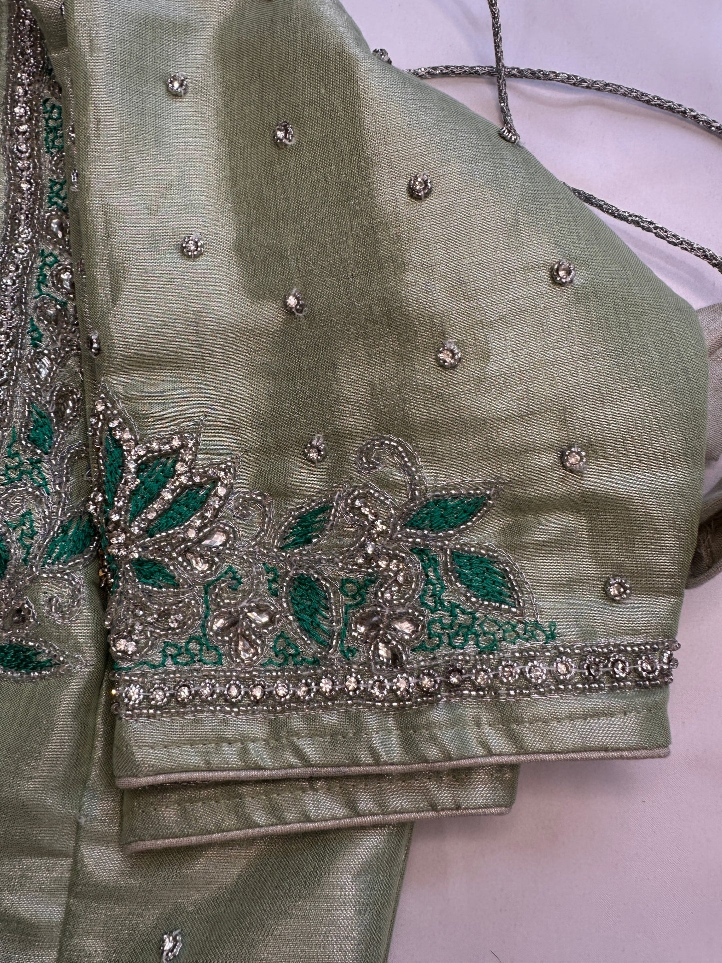 Green Maggam work blouse
