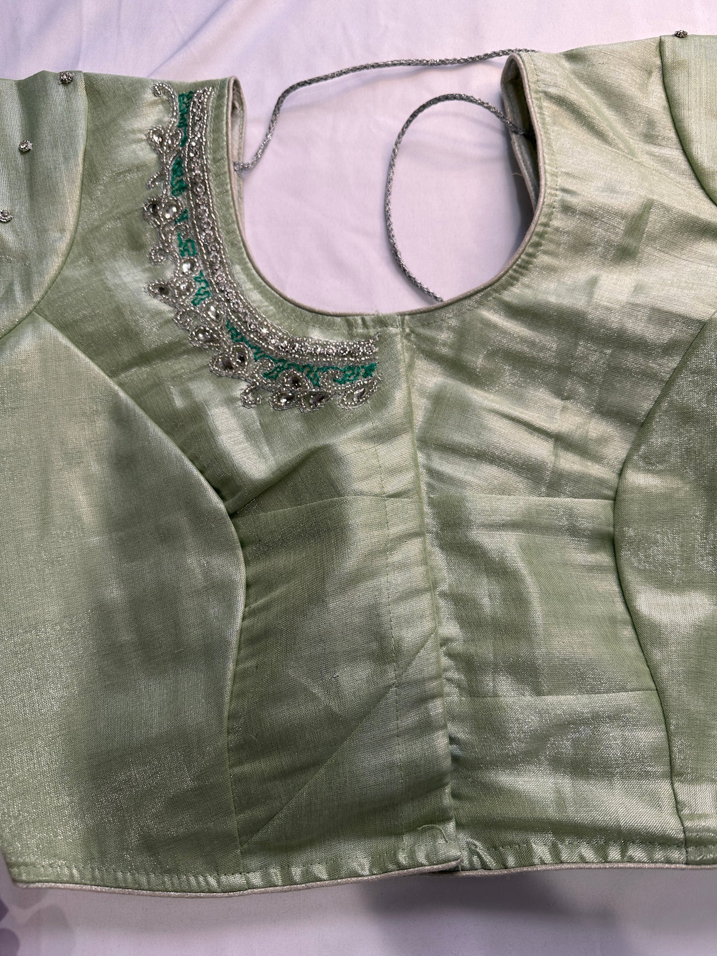 Green Maggam work blouse