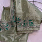 Green Maggam work blouse