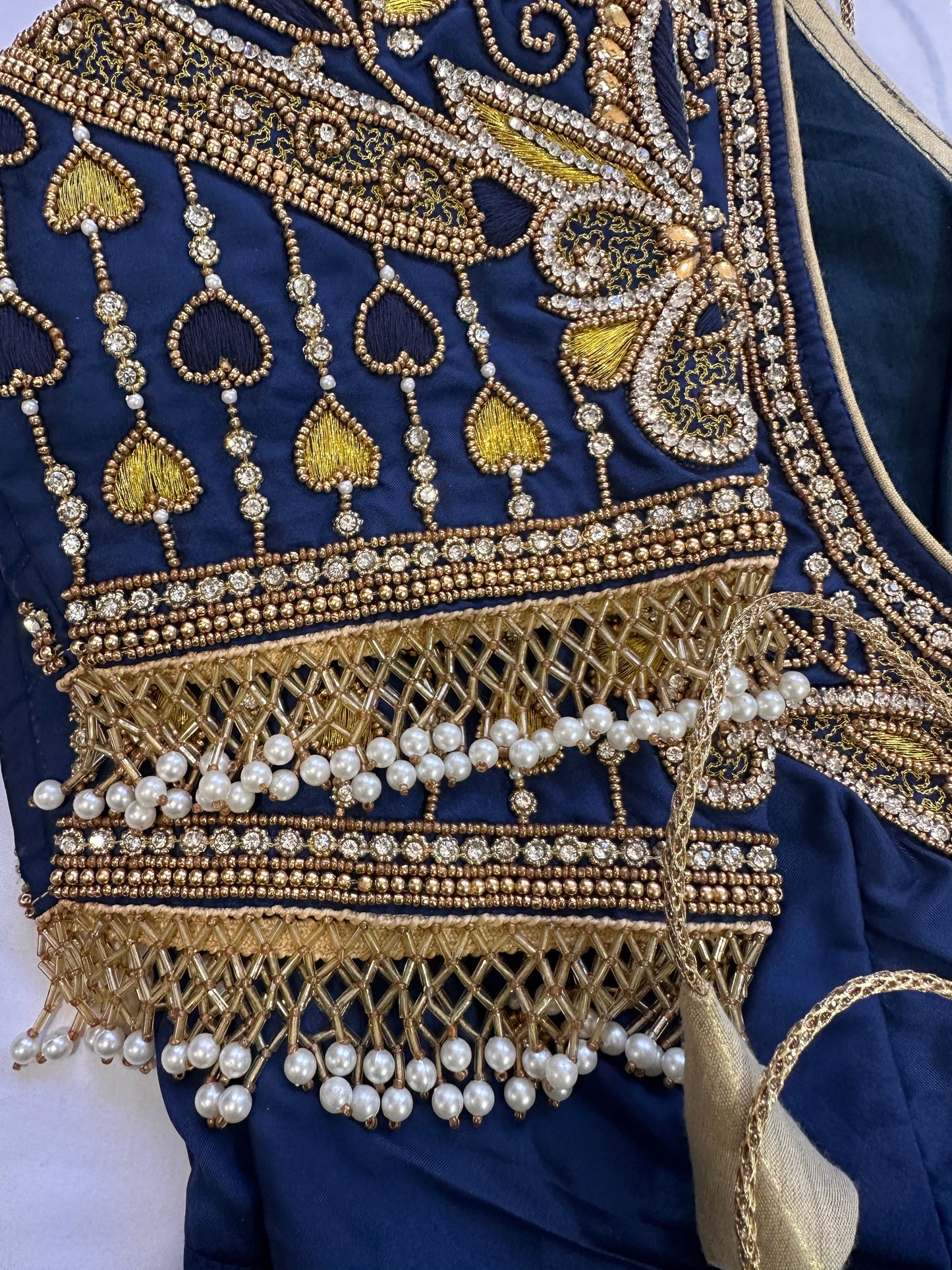 Blue Maggam work blouse