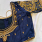 Blue Maggam work blouse