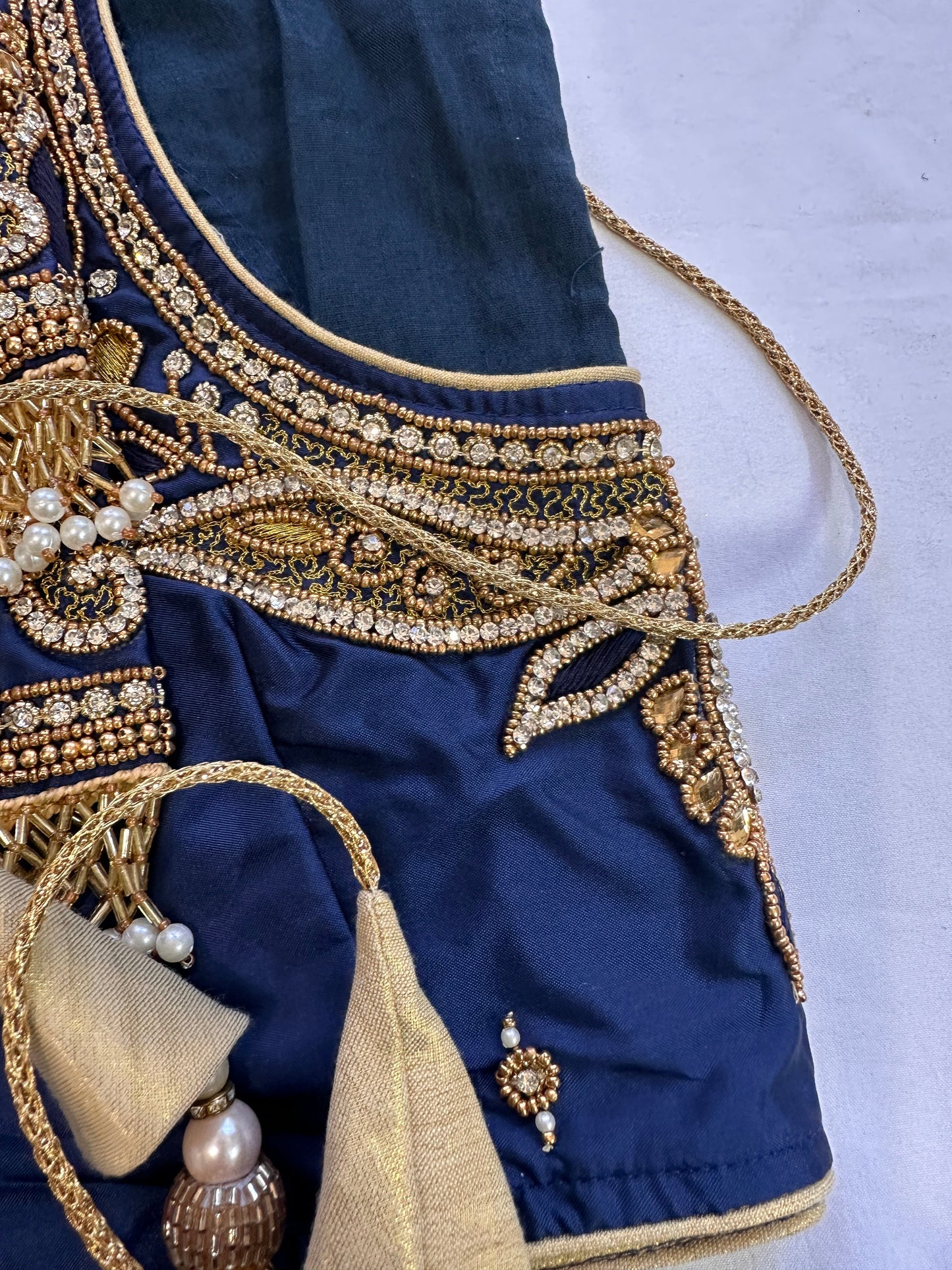Blue Maggam work blouse