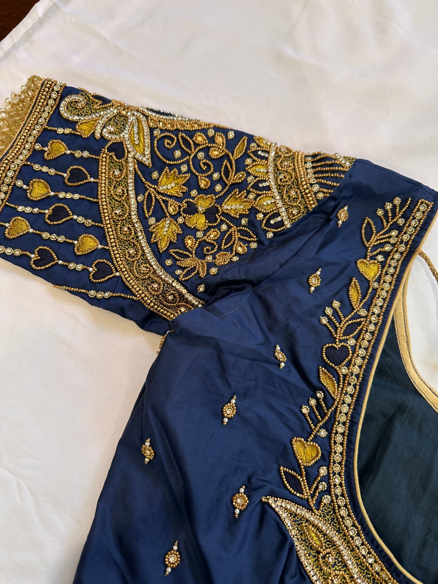 Blue Maggam work blouse