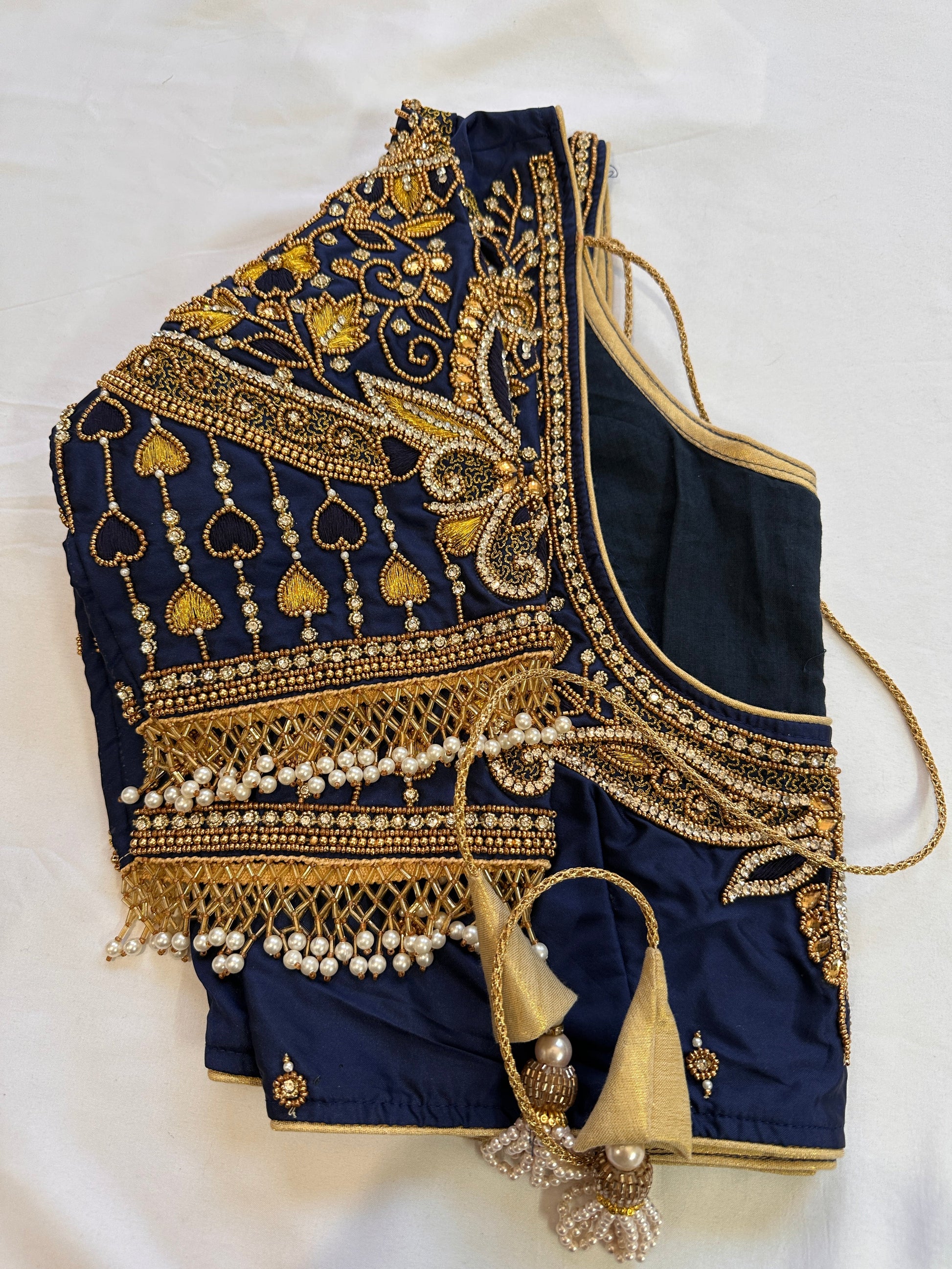 Blue Maggam work blouse