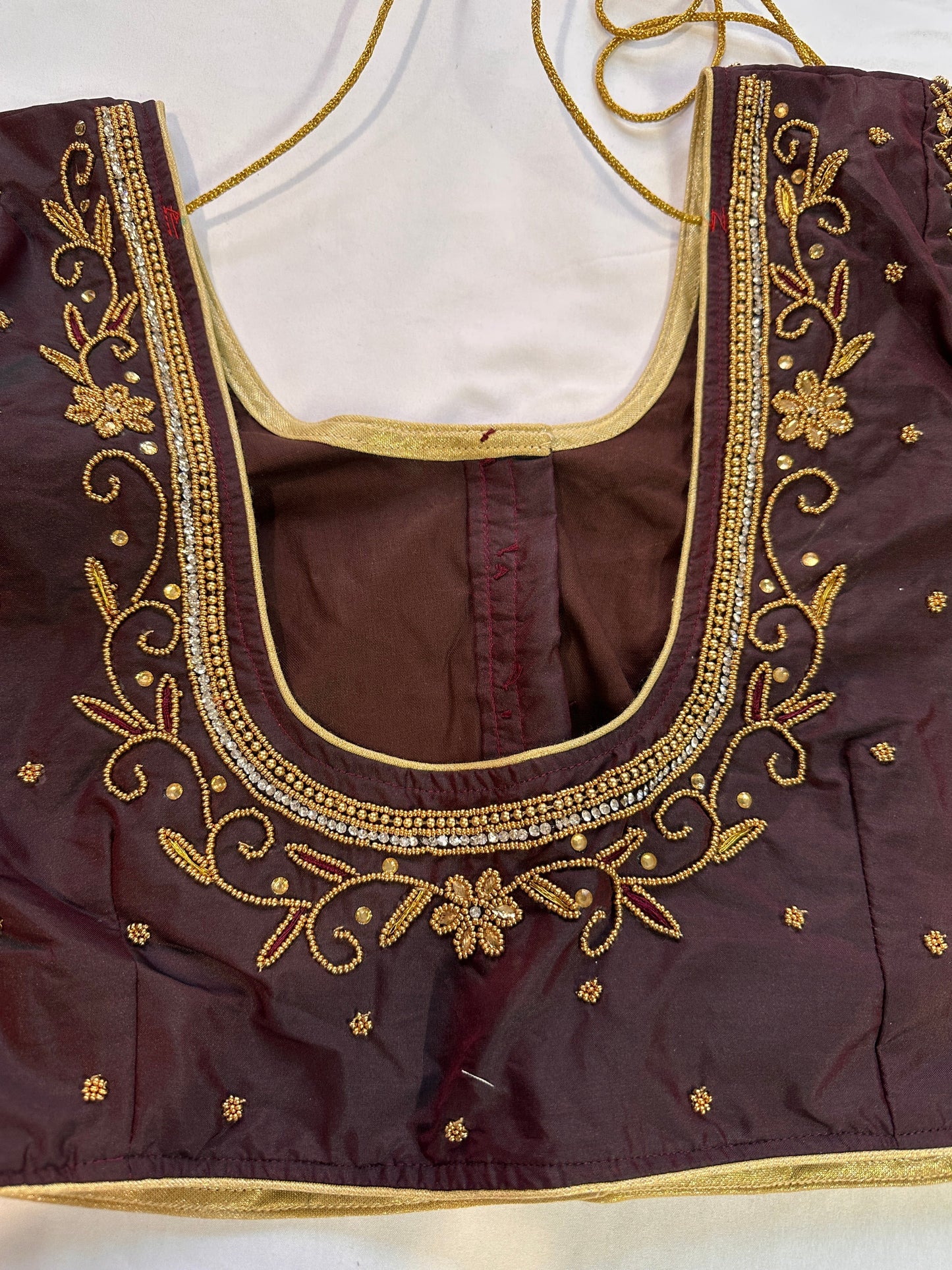 Brown Maggam work blouse