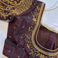 Brown Maggam work blouse