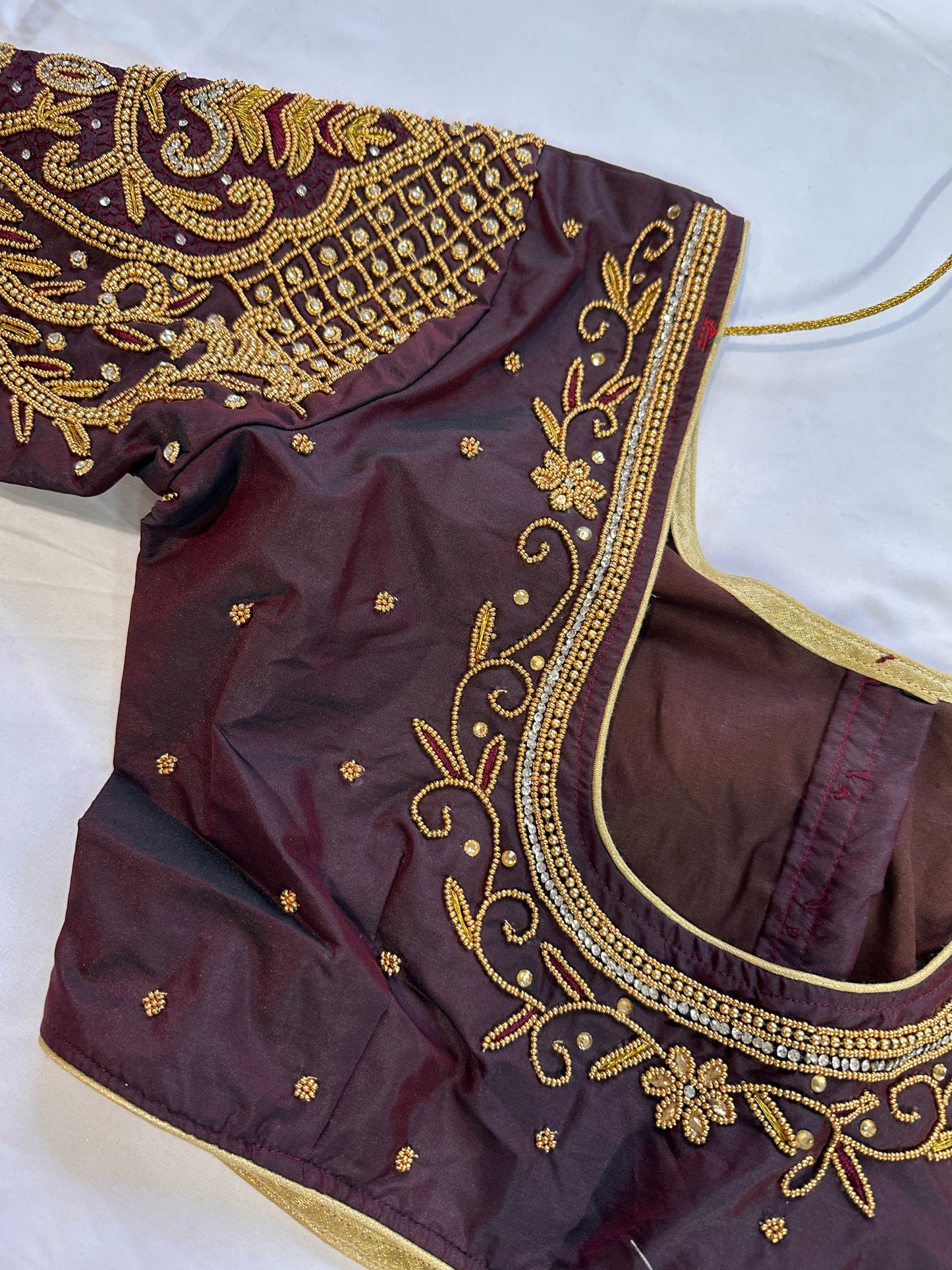Brown Maggam work blouse