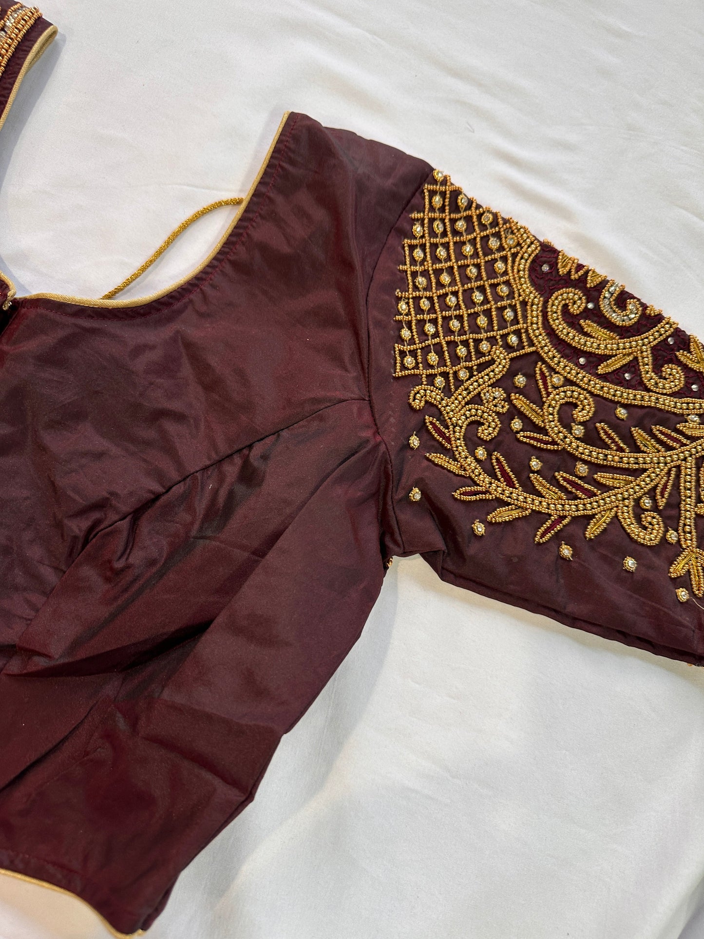 Brown Maggam work blouse