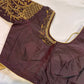 Brown Maggam work blouse