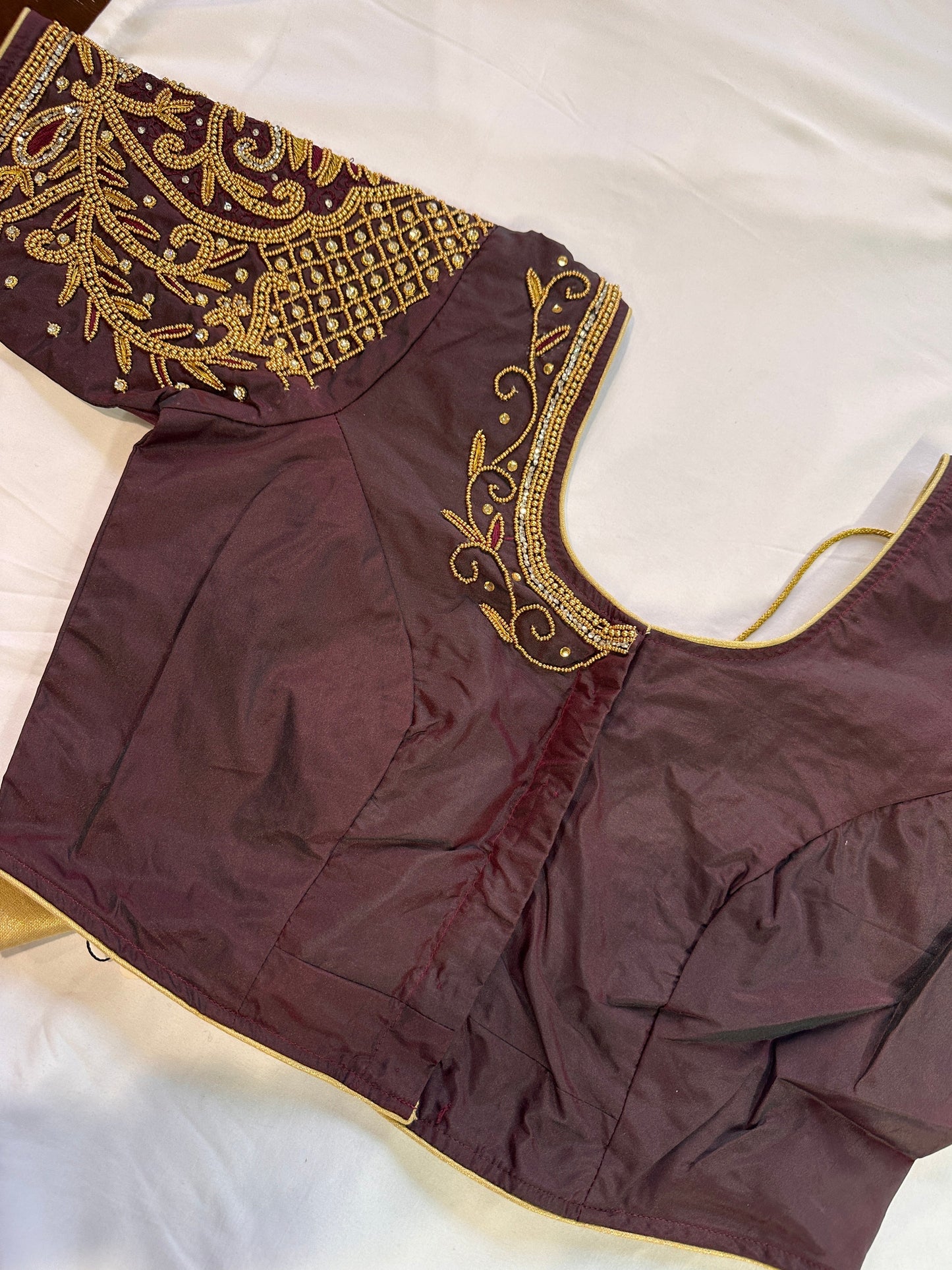 Brown Maggam work blouse