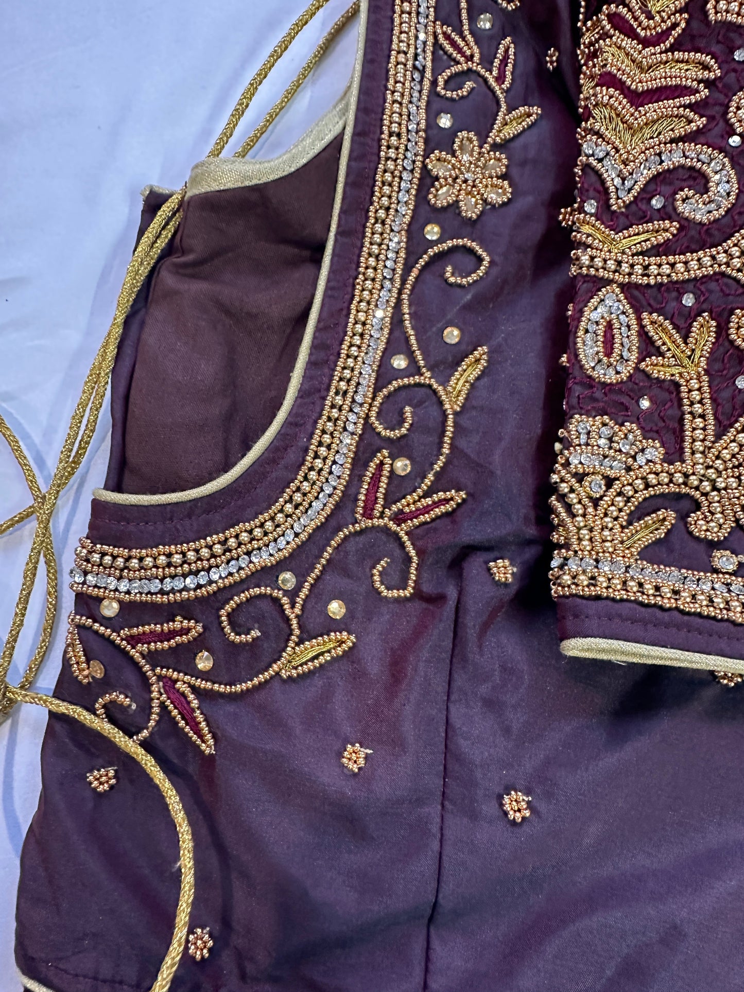 Brown Maggam work blouse