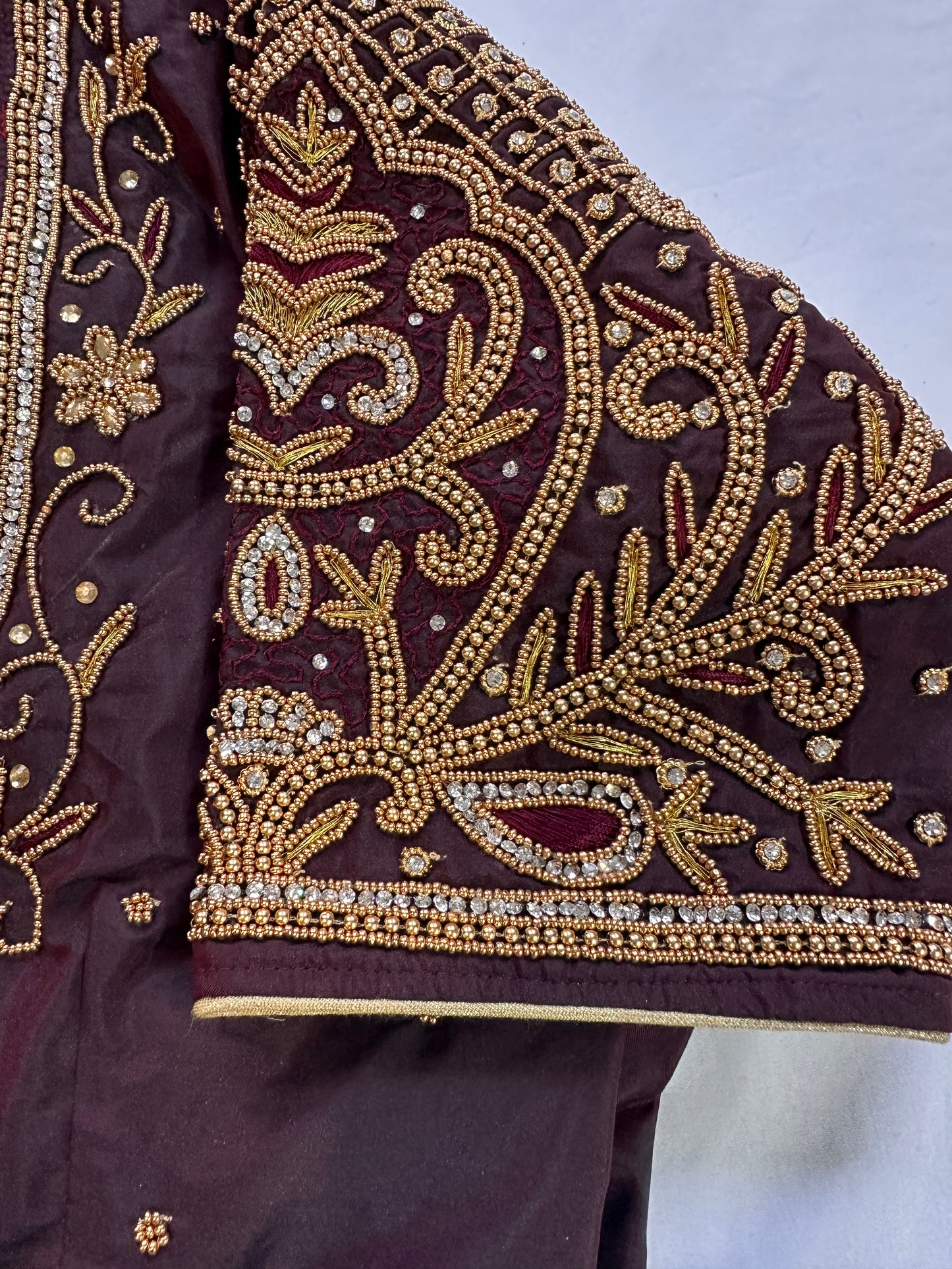 Brown Maggam work blouse