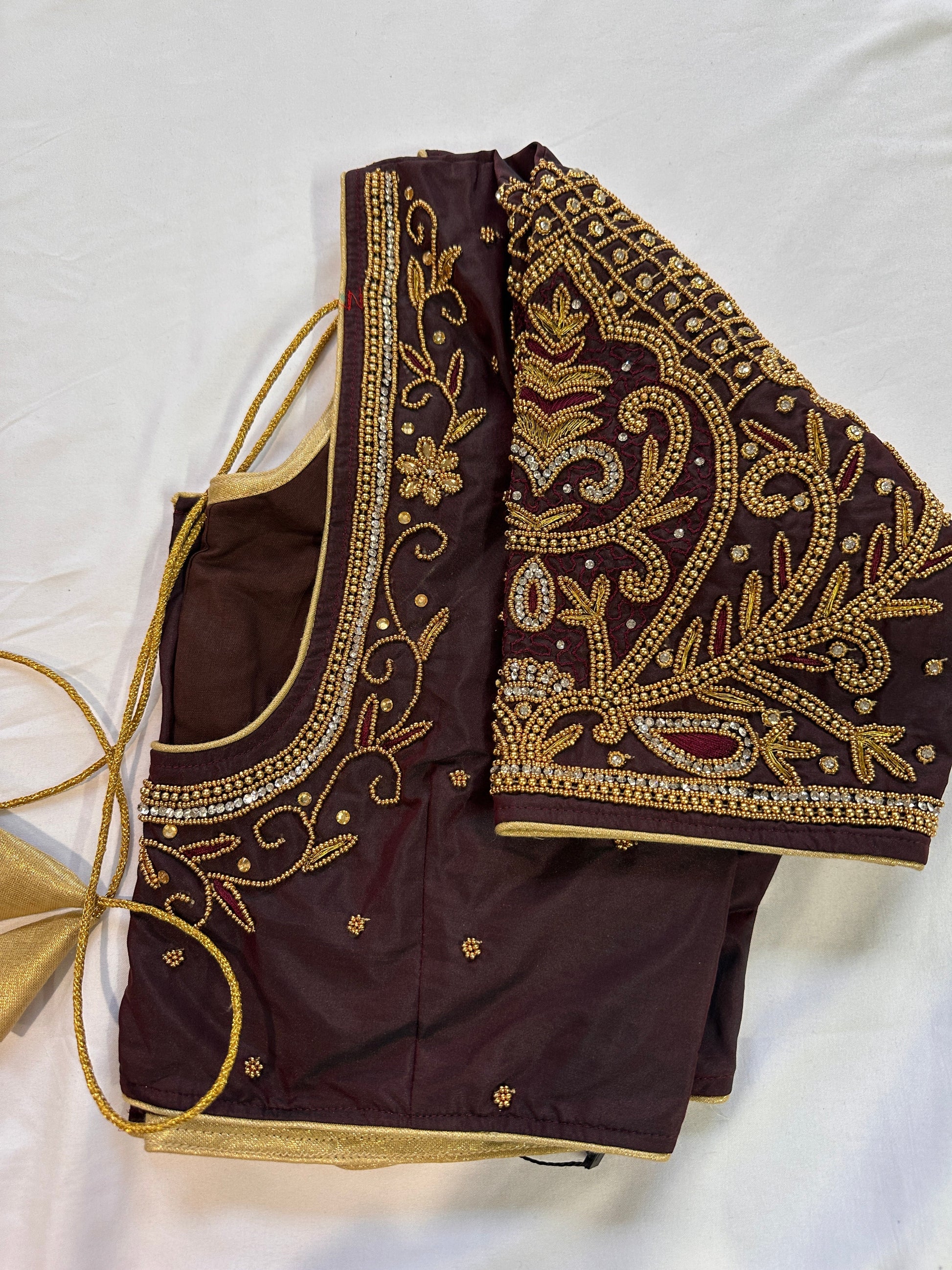 Brown Maggam work blouse