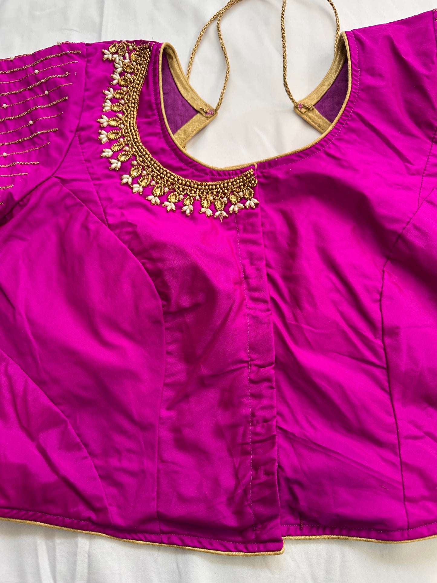 Pinkish Purple Maggam work blouse