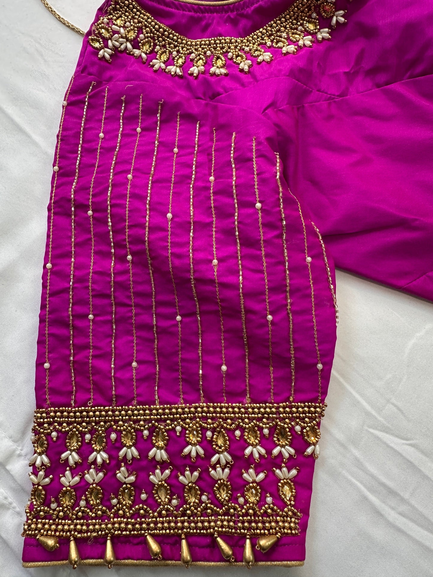 Pinkish Purple Maggam work blouse
