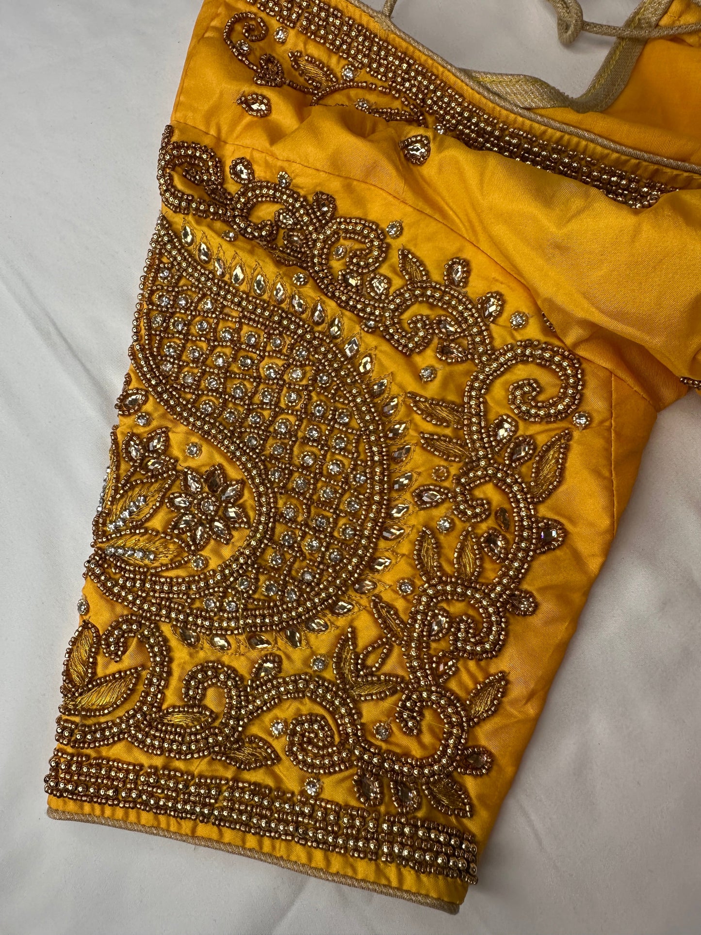 Yellow Maggam work blouse
