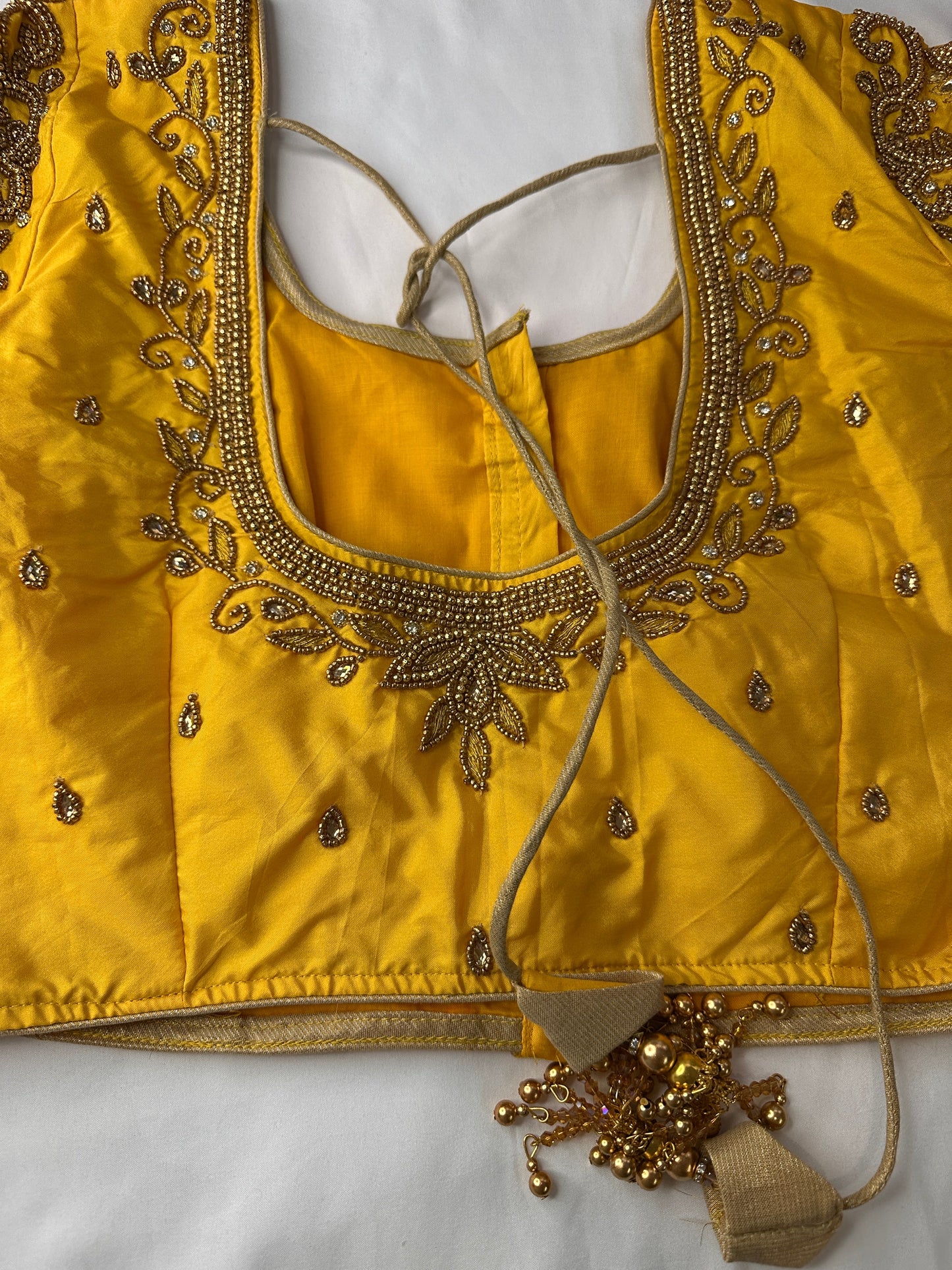 Yellow Maggam work blouse